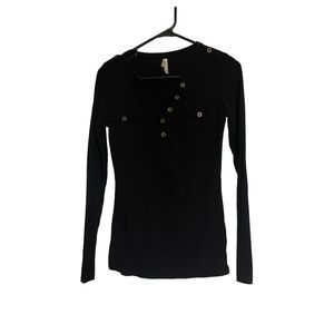 Col story medium black Henley long sleeved pull over
